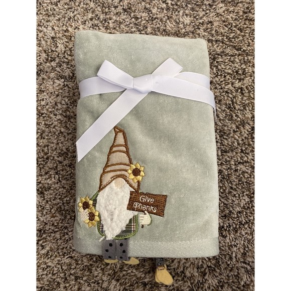Well Dressed Home 2 Piece Fall Gnome  Set Hand Towels Thanksgiving So Cute! - Picture 2 of 3
